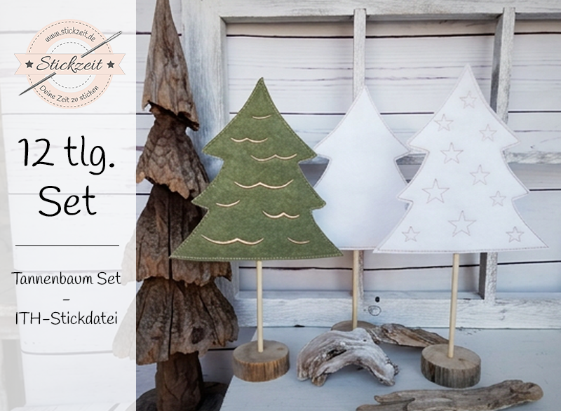Tannenbaum Set Stabdatei- ITH-Stickdatei